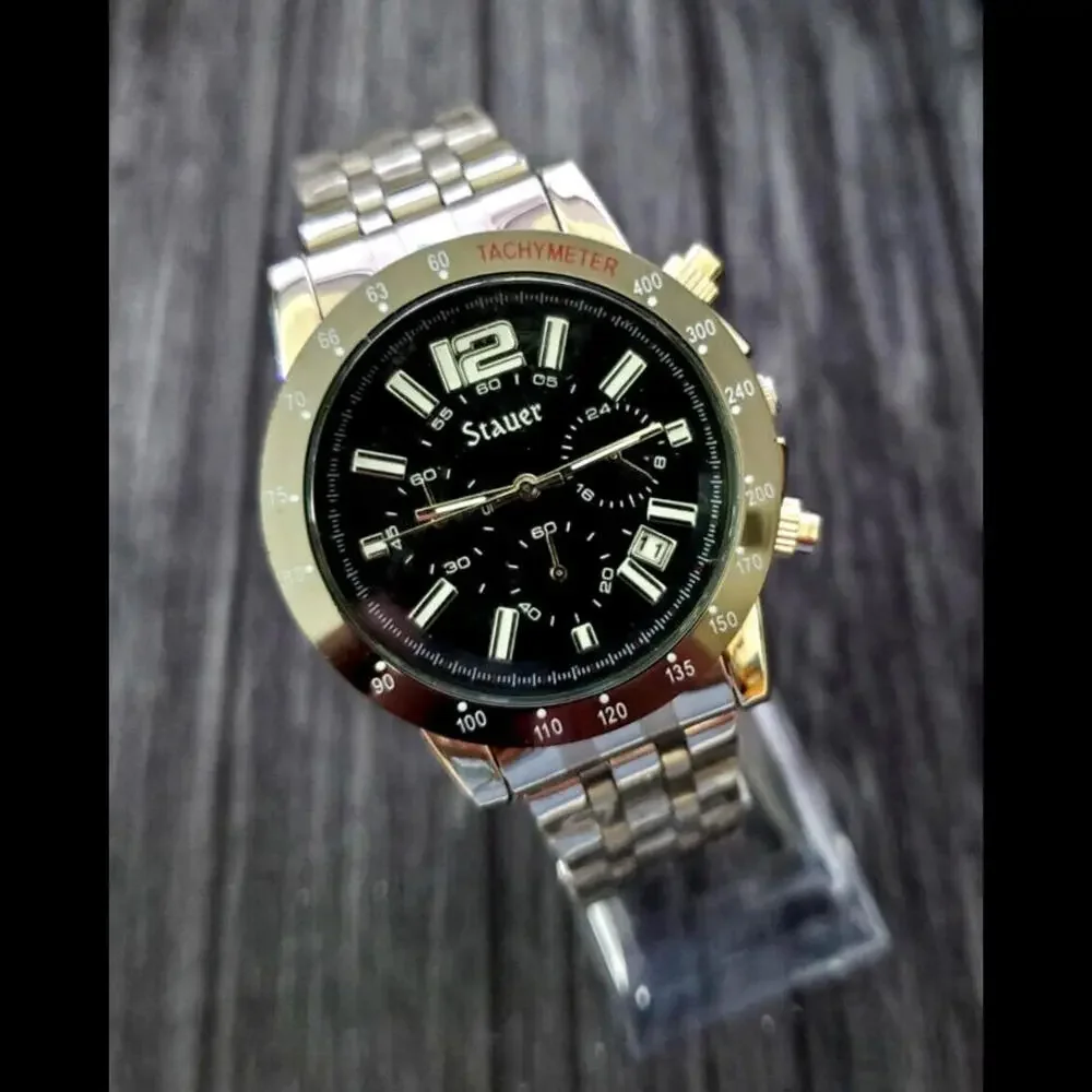 New In Box Stauer‎ 38061 Jet Setter Chronograph Mens Watch